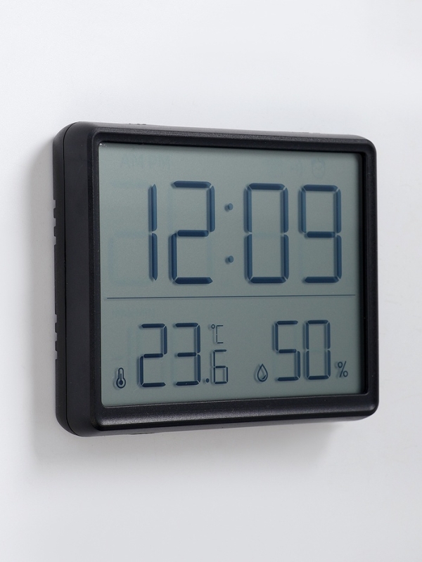 Часы настенные электронные, термометр, гигрометр, 7.3 х 1.5 х 9.3 см