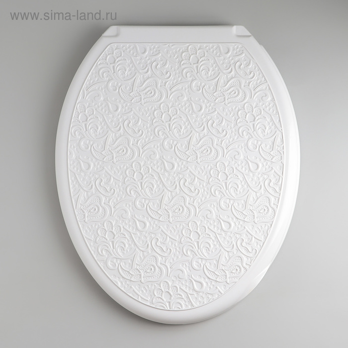 Сиденье для унитаза с крышкой Росспласт &laquo;Декор&raquo;, 44,5&times;37 см, цвет белый