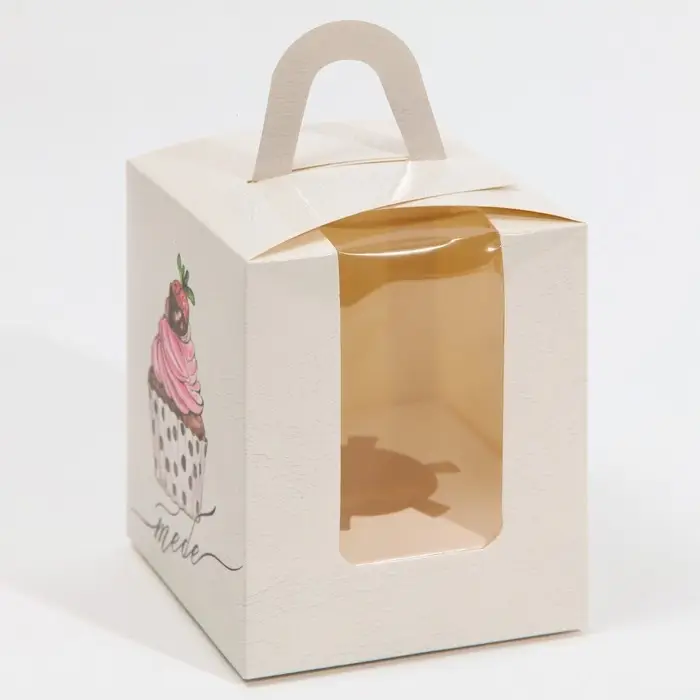 Коробка для капкейков, кондитерская упаковка, 1 ячейка &laquo;Тебе&raquo;, 9 х 9 х 11 см