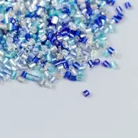 Бисер стекло 12/0 "Цилиндр. Сине-голубой меланж" 10 гр
