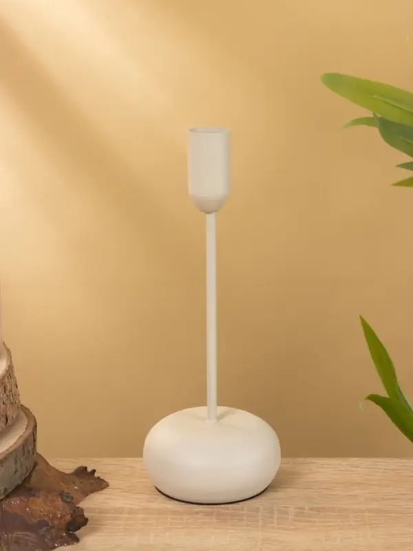 Подсвечник на 1 свечу текстурный "Фисташковый" 8х8х20 см