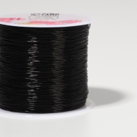 Нить для плетения 100&plusmn;1м d0,4мм эластичная силикон чёрный АУ
