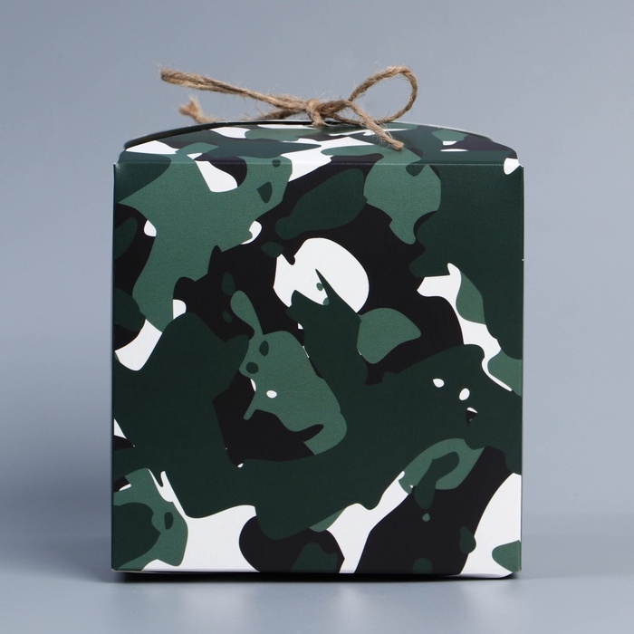 Коробка подарочная складная, упаковка, &laquo;23 февраля&raquo;, 12 х 12 х 12 см