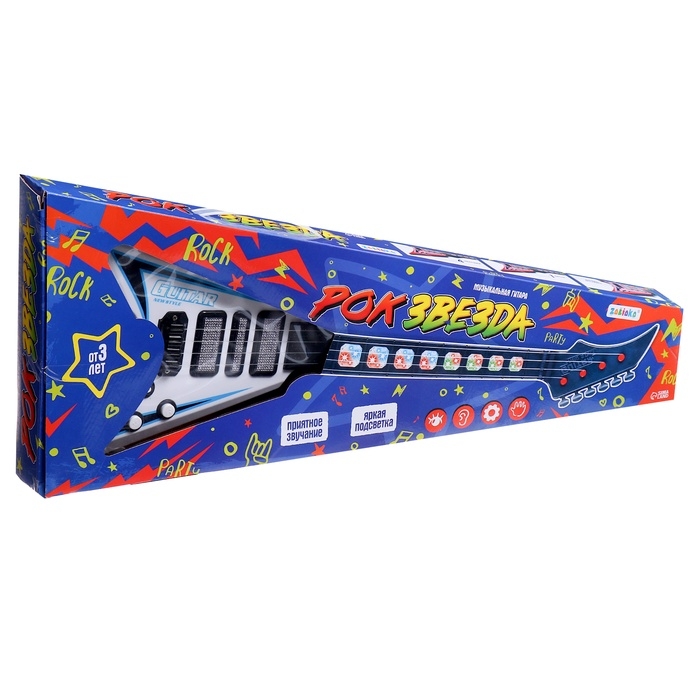 Музыкальная гитара &laquo;Рок-звезда&raquo;, звук, свет