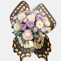 Бумага фигурная для букетов &laquo;Крылья бабочки&raquo;, желто-чёрный, 50&times;56 см, набор 10 шт.