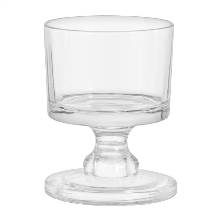 Подсвечник стекло на 1 свечу "Широкий низкий бокал" прозрачный 14,5х11х11 см