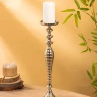 Подсвечник "Кубок" 13х13х50,5 см, алюминий, цв. Серебро