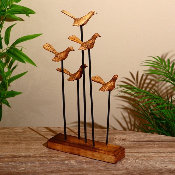 Сувенир "Птички" на подставке, албезия 20х5х35 см