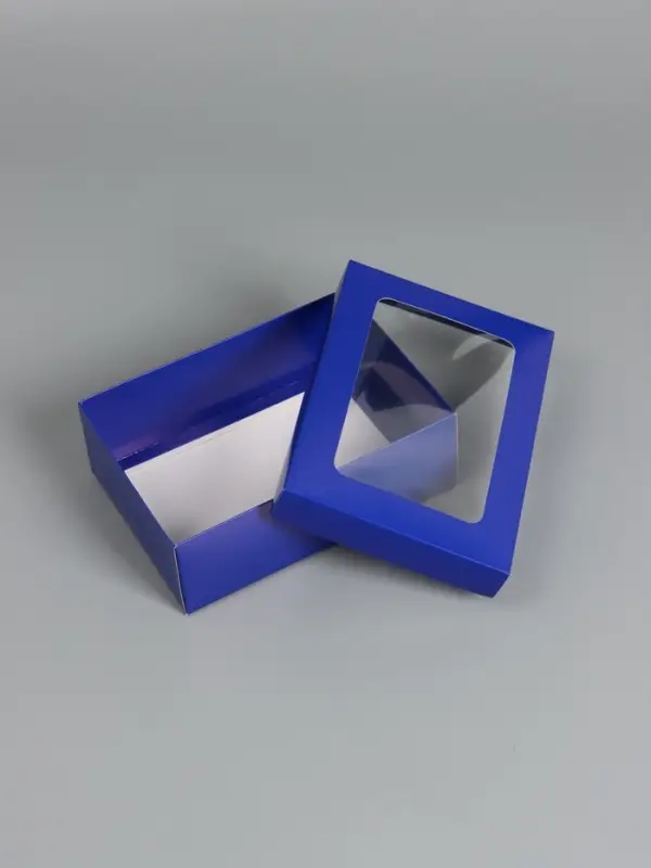 Коробка складная &laquo;Синяя&raquo;, с окном 21 х 15 х 7 см