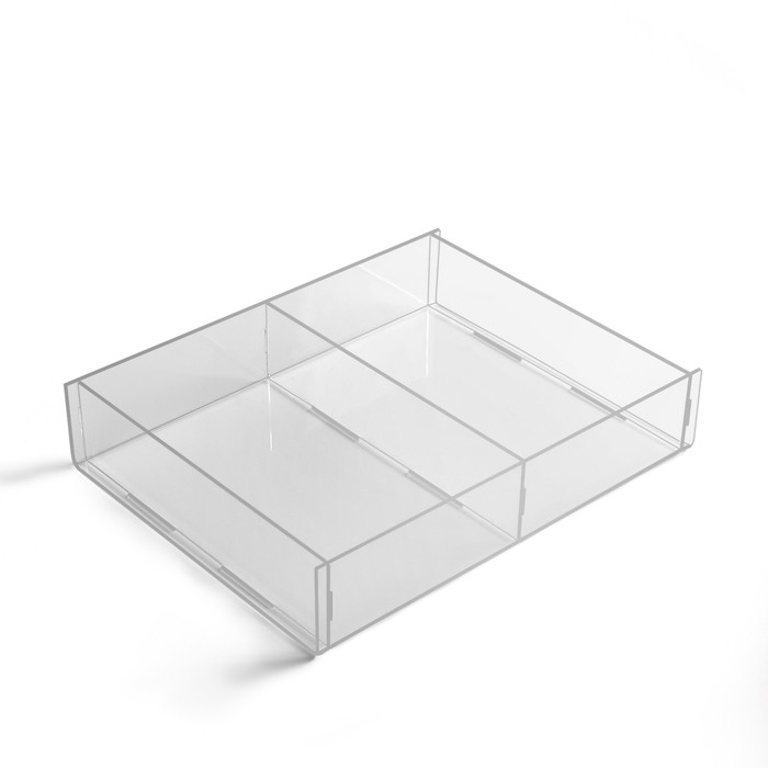 Подставка для презентации, два отделения 20,3&times;15,4&times;3,8 см, оргстекло 2 мм, В ЗАЩИТНОЙ ПЛЁНКЕ