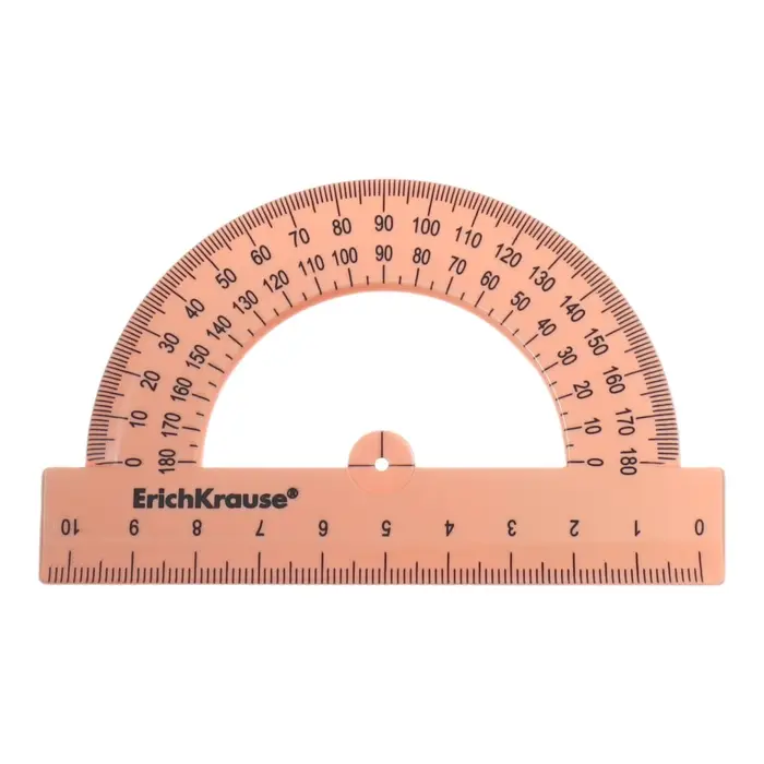 Транспортир 180&deg;/10см, ErichKrause, Pastel Bloom, микс