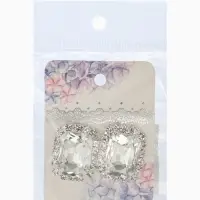 Серьги со стразами "Роскошь", прямоугольник, цвет белый в серебре