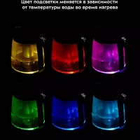 Чайник электрический стеклянный КТ-6624 - 1.7 л