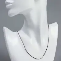 Шнурок каучуковый, неполый, 45 см, d=1 мм, чёрный в серебре