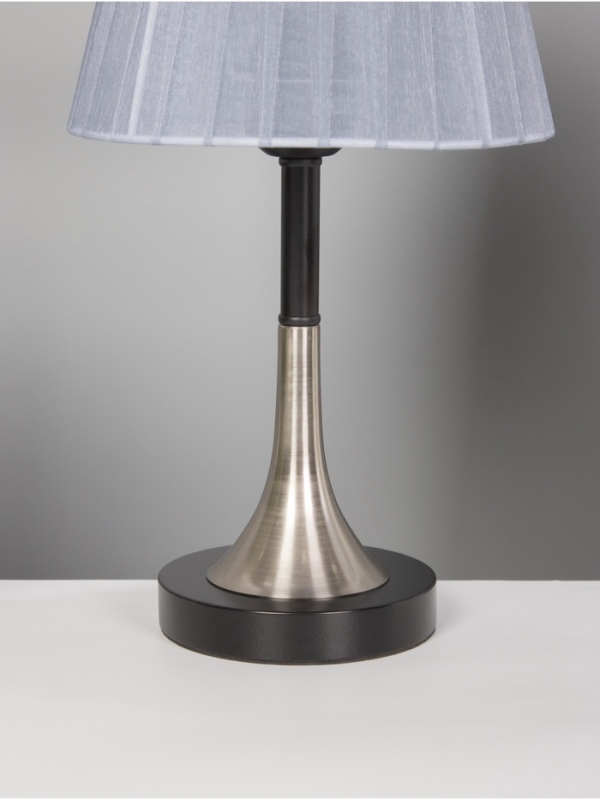 Лампа настольная BayerLux "Рита" 1х40Вт Е27 черный/серебро/серый 20х20х40см