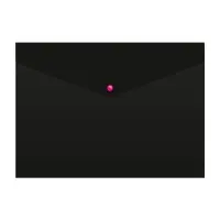 Папка-конверт на кнопке А4, 180 мкм, Calligrata "No Secret", непрозрачная, черная, микс цветные кнопки