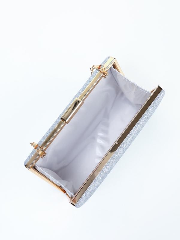 Сумка жен,  17,5*5*9, отд на фермуаре, цепь, серебро