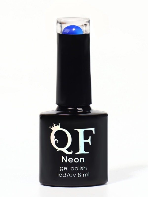 Гель лак для ногтей, неоновый, 3-х фазный, 8 мл, LED/UV, цвет синий с блёстками (38)