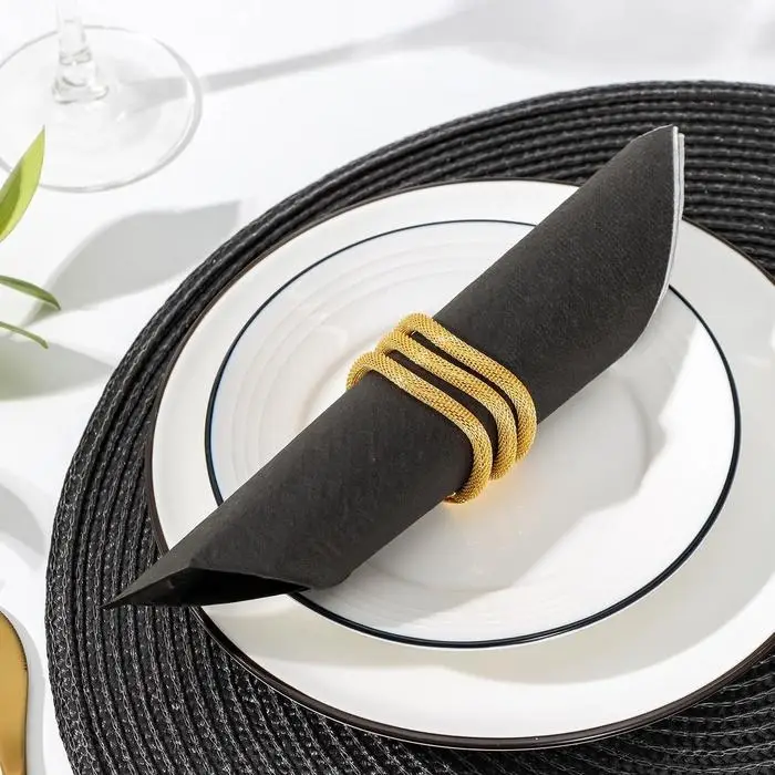 Кольцо для салфетки &laquo;Трипл&raquo;, 5&times;4,5&times;2,5 см, цвет золотой