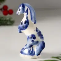 Сувенир Конь на дыбах, 8х5 см, гжель