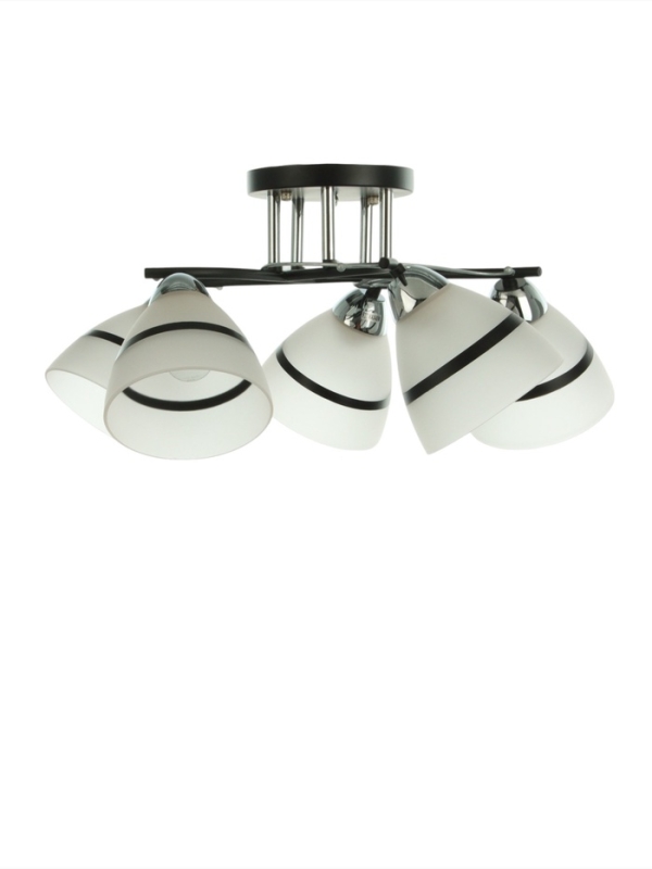 Люстра "Лайма" 5хЕ27 40Вт черно-хромовый 55х55х24 см