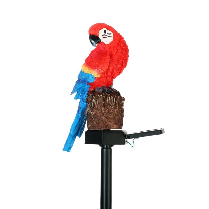 Садовый светильник на солнечной батарее &laquo;Красный Ара&raquo;, 45 см, 1 LED, свечение тёплое белое