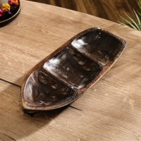 Менажница "Лодочка"  дерево Джати, 30х13х5 см, цв. тёмно-коричневый