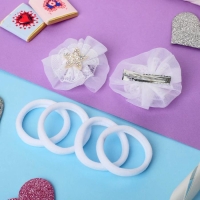 Набор для волос "Малышка" (2 зажима, 4 резинки) звёздочки, белый