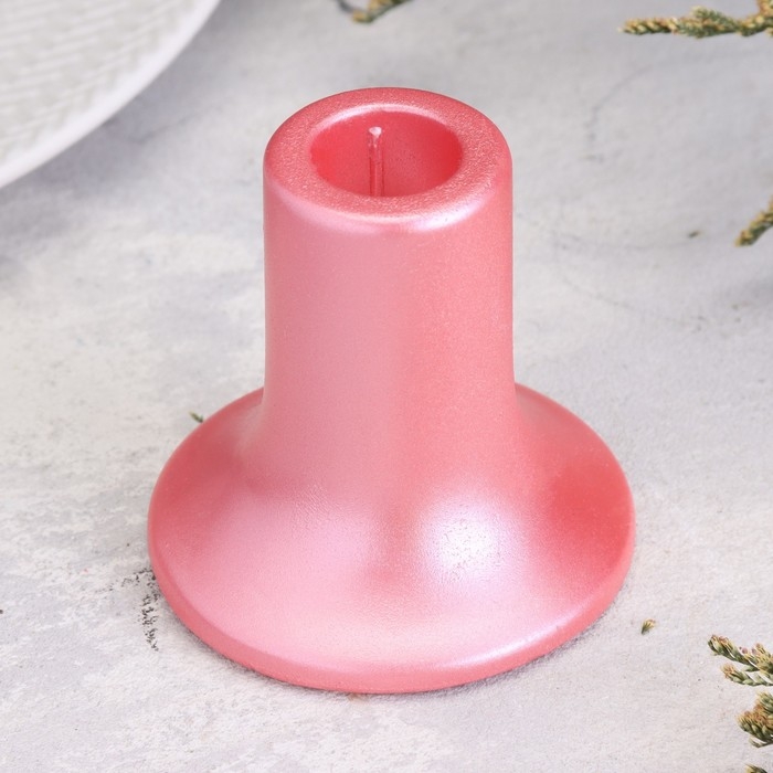 Подсвечник из гипса,7,5х7,5см,розовый