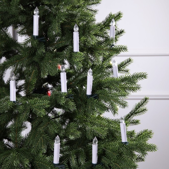 Светодиодные свечи на прищепках 10 см, 10 штук, батарейки ААх1 (не в комплекте), пульт ДУ, свечение мульти (RGB) Светодиодные свечи на прищепках 10 см, 10 штук, батарейки ААх1 (не в комплекте), пульт ДУ, свечение мульти (RGB)