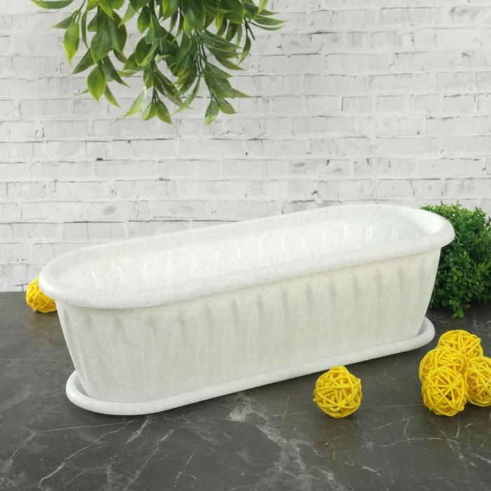 Горшок для кактуса с поддоном &laquo;Фелиция&raquo;, 1,5 л, цвет мраморный