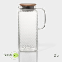Кувшин для воды стеклянный с бамбуковой крышкой BellaTenero &laquo;Эко&raquo;, 2 л, 10,5х25см