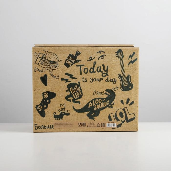 Коробка подарочная складная, упаковка, &laquo;Крафт&raquo;, 31 х 25.5 х 16 см