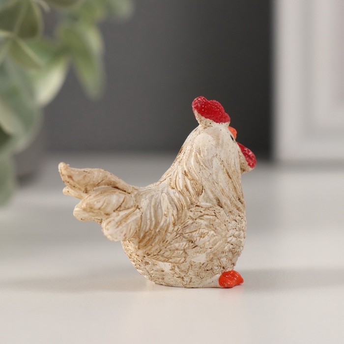 Сувенир полистоун "Белый петушок" МИКС 5х3х3,3 см