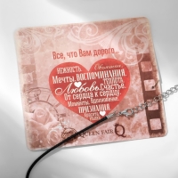 Кулон на шнурке &laquo;Для фото&raquo; сердце, цвет серебро на чёрном шнурке, 45 см