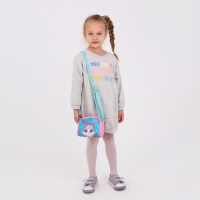 Сумка детская для девочки &laquo;Серый котик&raquo; из эко-кожи, на ремешке, 15х12х3 см