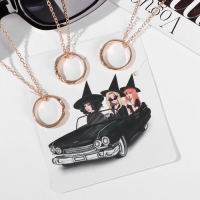 Кулоны &laquo;Неразлучники&raquo; кольца дружбы, цвет золото, 45 см