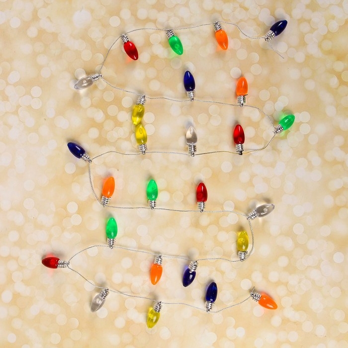 Миниатюра кукольная &laquo;Гирлянда - сосулька&raquo; длина 1 метр, игрушка: 2,5&times;0,8 см, цвета МИКС