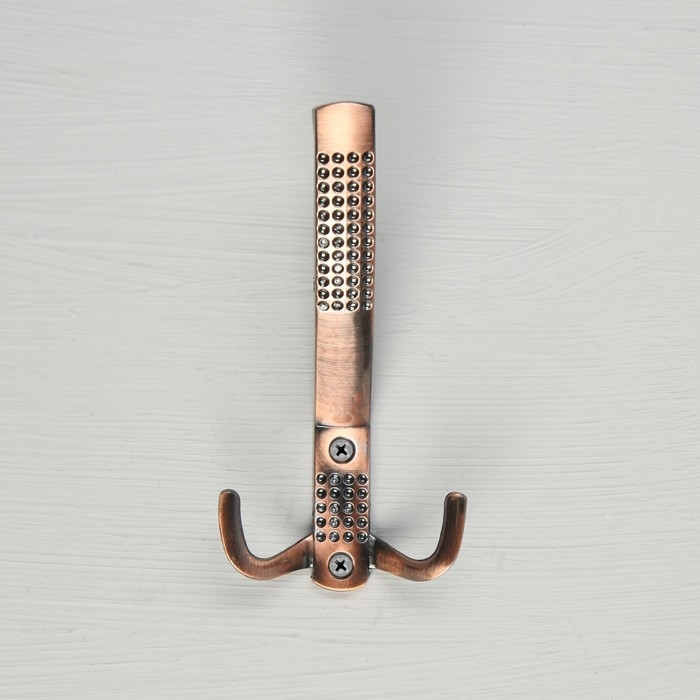 Крючок мебельный ТУНДРА TKT001, трехрожковый, медь