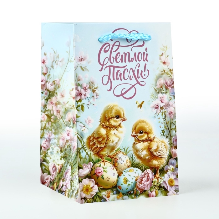 Пакет подарочный под кулич &laquo;Пасха&raquo;, цыплята, 10 &times; 16 &times; 10 см