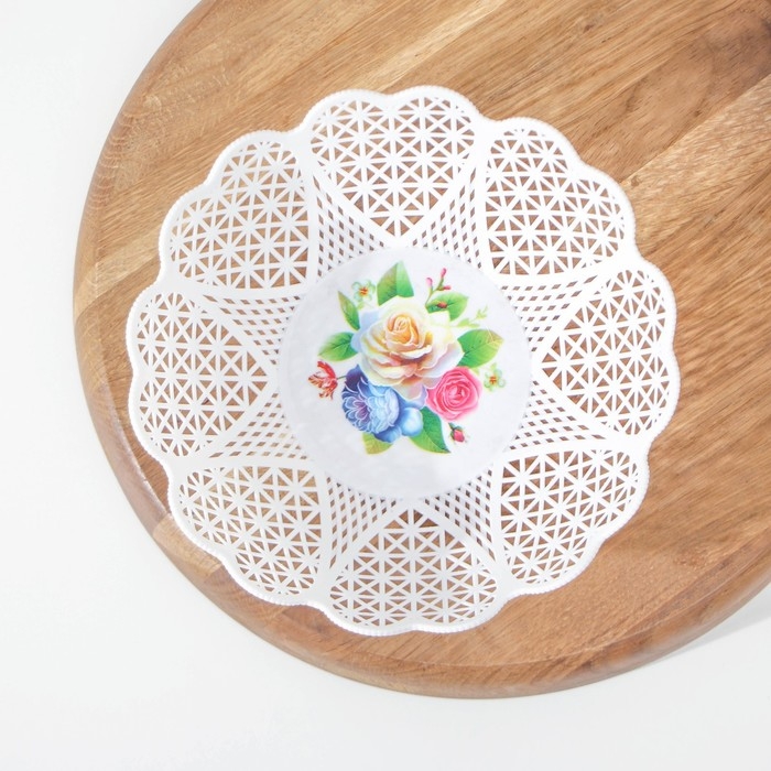 Ваза для хлеба и фруктов &laquo;Кубань. Сердце&raquo;, 18&times;4,5 см, белый, рисунок МИКС