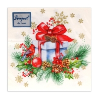 Новогодние салфетки бумажные Bouquet de Luxe &laquo;Подарок на Новый год&raquo;, 3 слоя, 24х24 см, 25 шт.