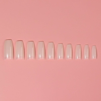 Типсы для наращивания ногтей, 100 шт, форма балерина, короткая контактная зона, в контейнере, цвет бежевый