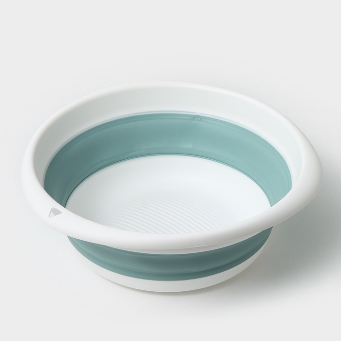 Таз складной &laquo;Флекс&raquo;, 10 л, 39.5&times;40&times;5.5 см, цвет морская волна