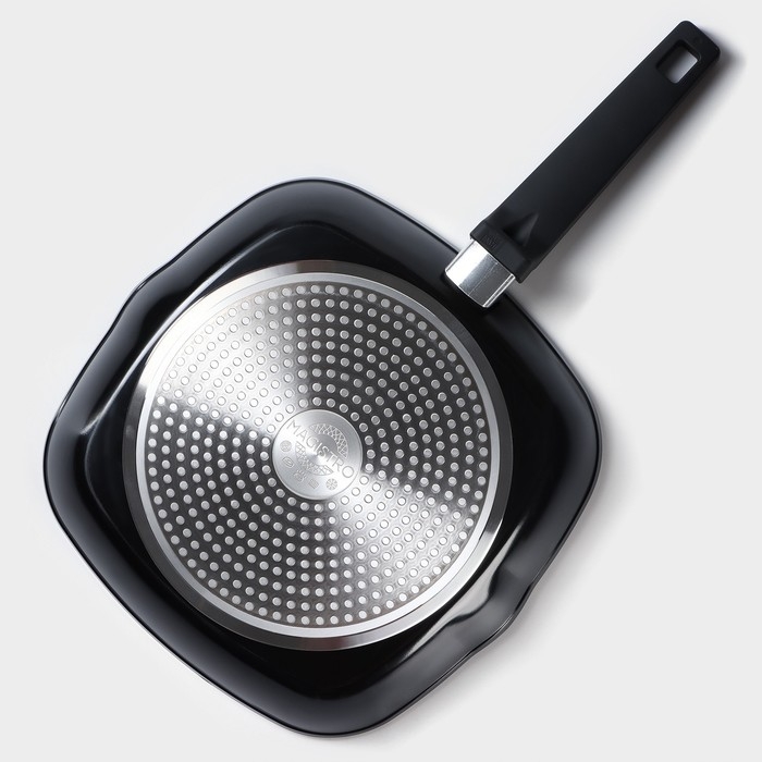 Сковорода гриль квадратная Magistro Flame, 28&times;28 см, антипригарное покрытие, индукция, цвет чёрный