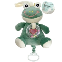 Подвеска музыкальная &laquo;Лягушастик&raquo;, заводная, с погремушкой, на кроватку, коляску, Крошка Я