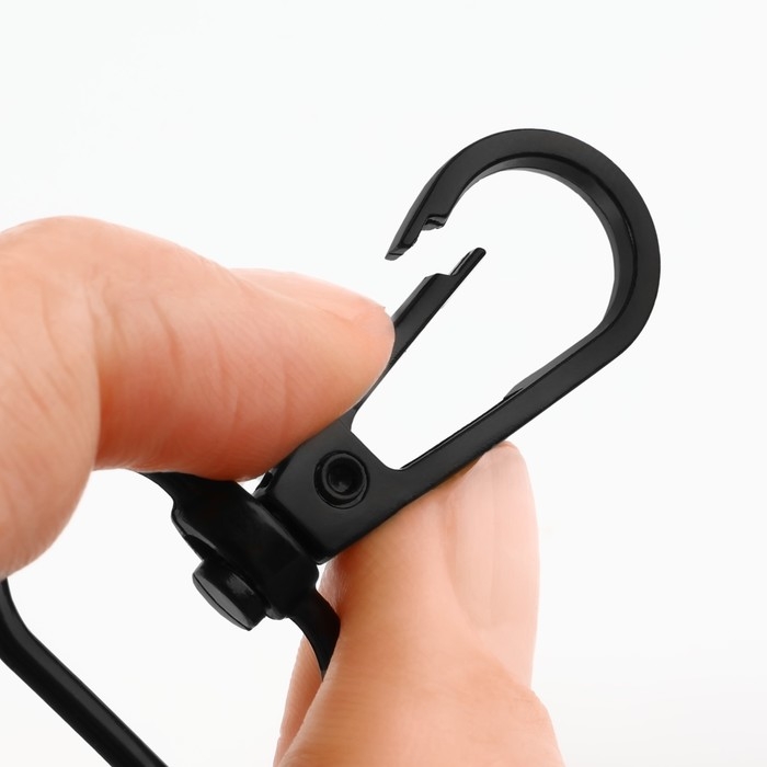 Карабин металлический, 45 &times; 25 мм / 20 &times; 3 мм, 5 шт, цвет чёрный