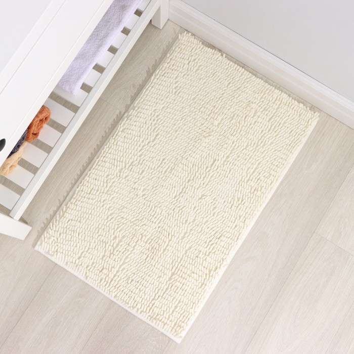 Коврик для дома Доляна &laquo;Букли длинные&raquo;, 50&times;80 см, цвет молочный