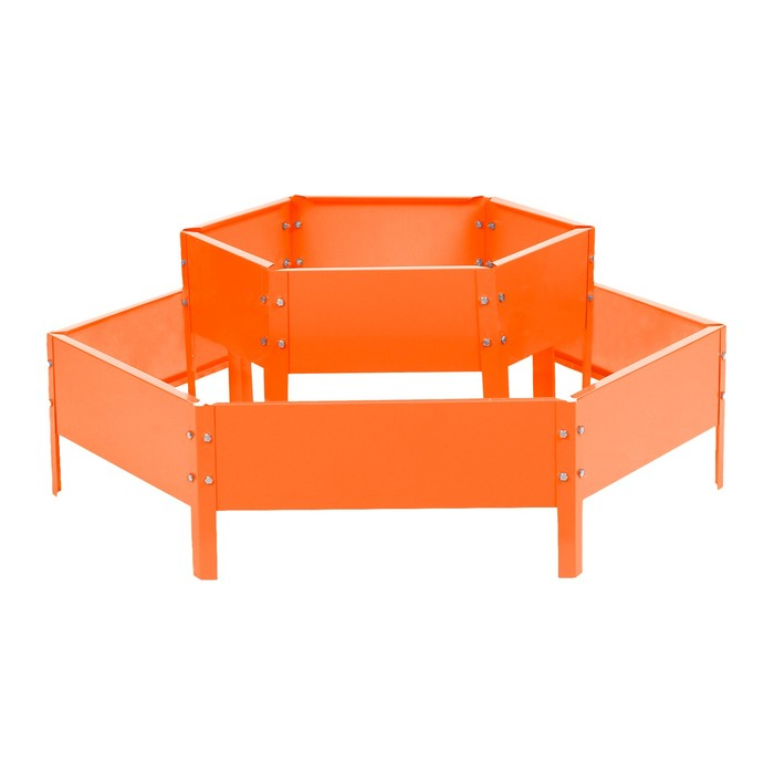 Клумба оцинкованная, 2 яруса, d = 60&ndash;100 см, h = 30 см, оранжевая, Greengo