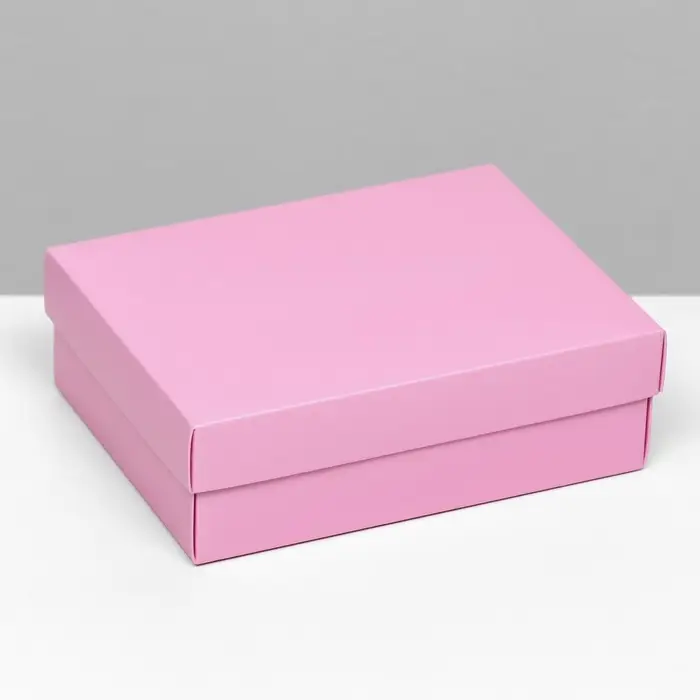 Коробка подарочная складная, упаковка, крышка - дно, розовая, 16.5&times;12.5&times;5.2 см